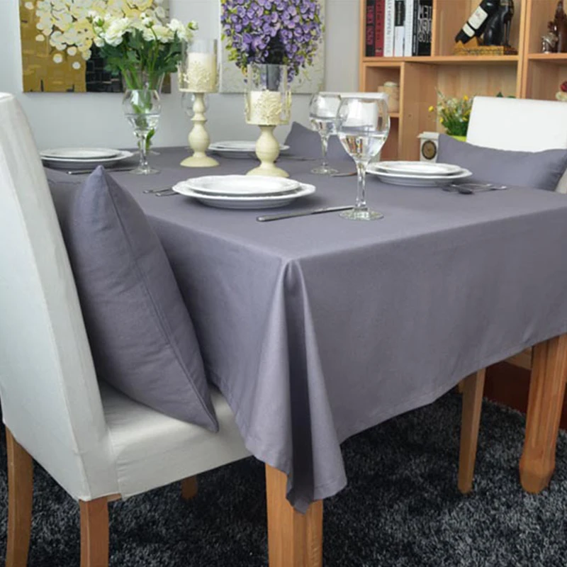 ADQKCLY современный простой чехол для стола серый цвет хлопок обычная окрашенная Анти-пыль скатерть украшение дома столовая скатерть