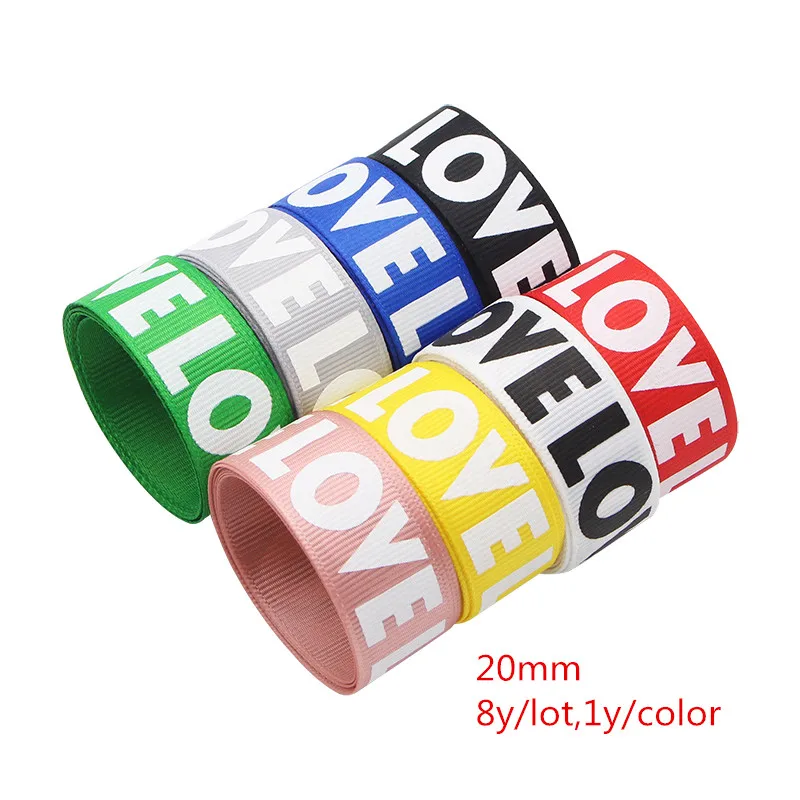 8y много вариантов букв/цифр напечатанные корсажные ленты ручной работы оберточная лента для шитья DIY аксессуары материалы YT0203 - Цвет: Mixed colors 3  8y