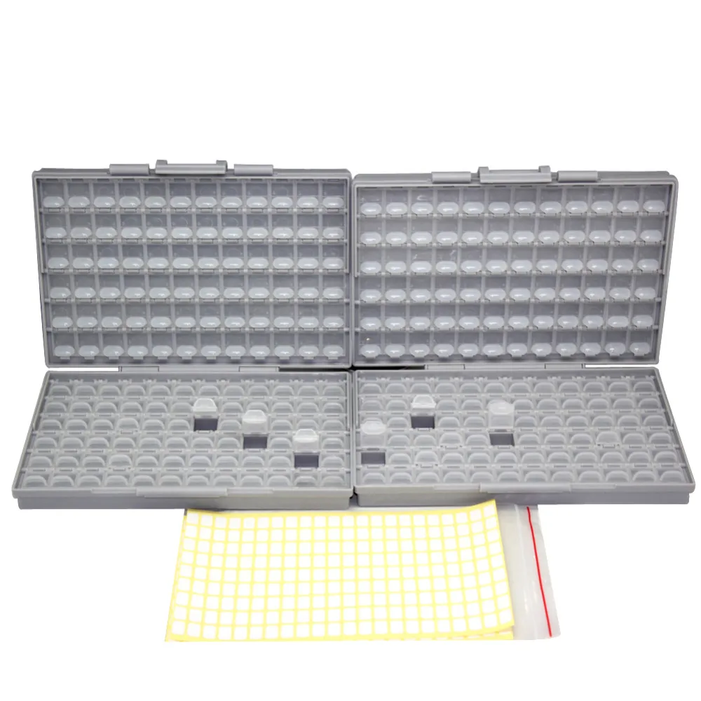 AideTek BOXALL пластиковая коробка для инструментов крепление SMD SMT 1206 0805 0603 0402 компоненты электронные бусины ящики и органайзеры 2 коробки