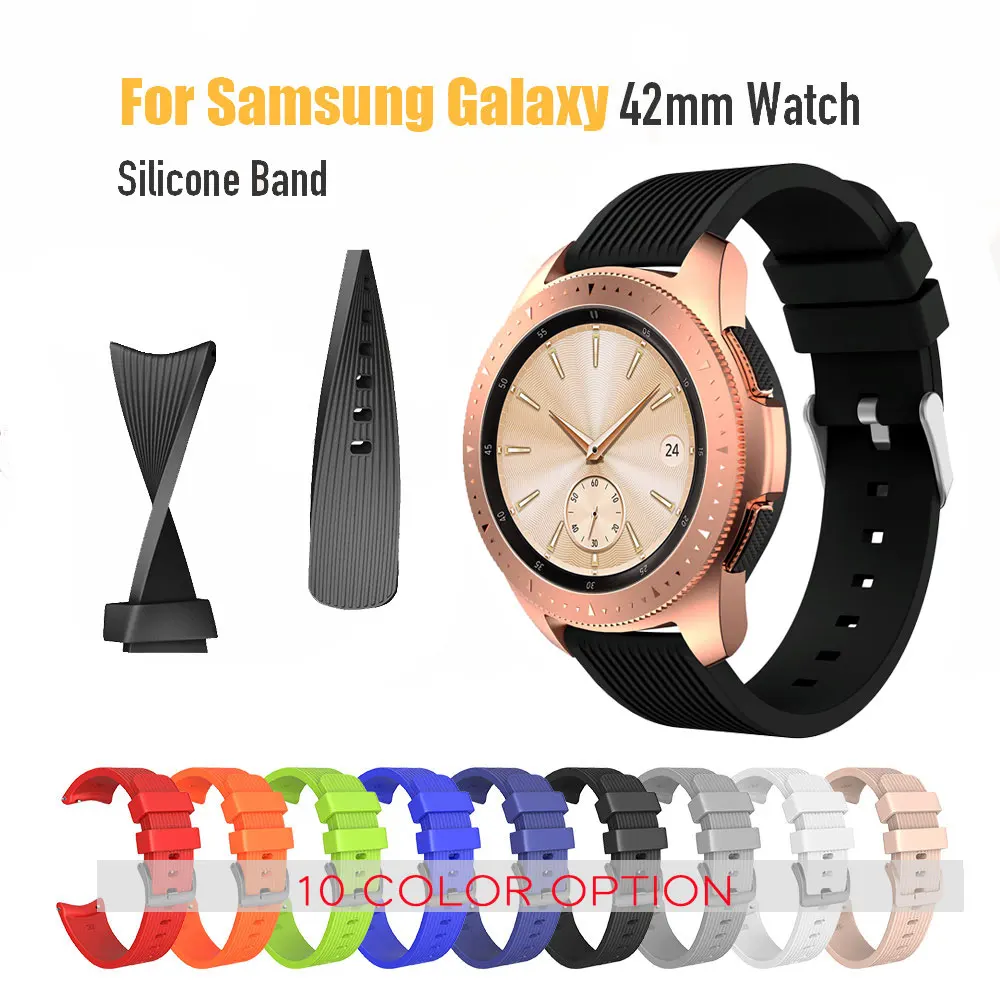 Buy 20mm 22mm Sport Silicone Watch band Strap for Samsung Galaxy Watch 42mm