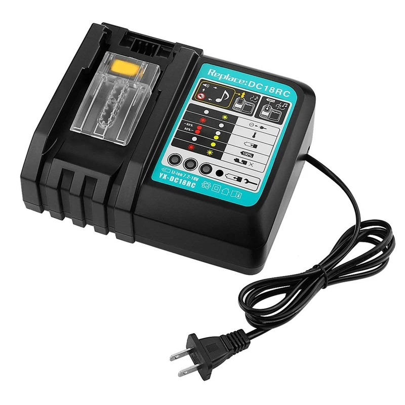 

Li-Ion Battery Charger 3A Charging Current For Makita 14.4V 18V Bl1830 Bl1430 Dc18Rc Dc18Ra Power Tool Dc18Rct Charge Us Plug