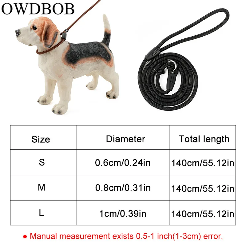 OWDBOB 1 шт. Домашний питомец собака поводок Регулируемый тренировочный Поводок Средний Большой собачий ремень веревка для собак ходячий поводок аксессуары для ошейника питомца