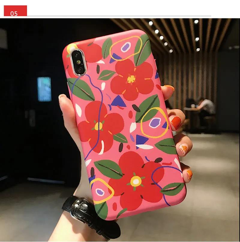 Flower Silicone Case For iPhone 8 8plus 7 7 Plus Phone Case Soft For iphone 6 s 6s Plus X XR XS Max Cases Cover Coque Funda Bag  (22)