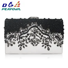 Винтажный женский клатч с черными кристаллами, украшенный бусинами и жемчугом, свадебная дорожная сумка для туалетных принадлежностей, женские клатчи, вечерние сумки, вечерние сумочки