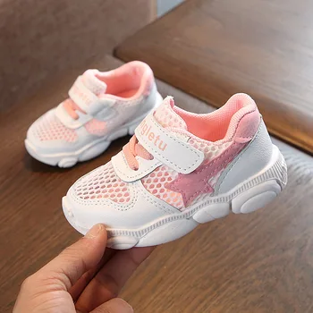 

Children Shoes Baby Boys Sports Breathable Sneakers Toddler Girls Fashion Running Students Antilsippery Shoes Flat EU 21-25