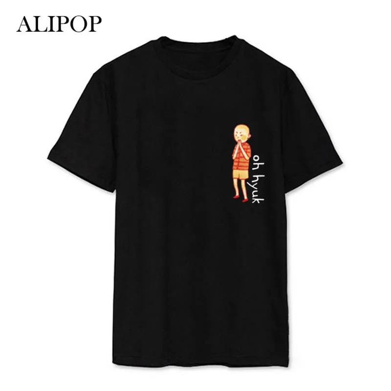 K Pop Kpop HYUKOH мультфильм альбом рубашки Женская Повседневная хлопковая одежда