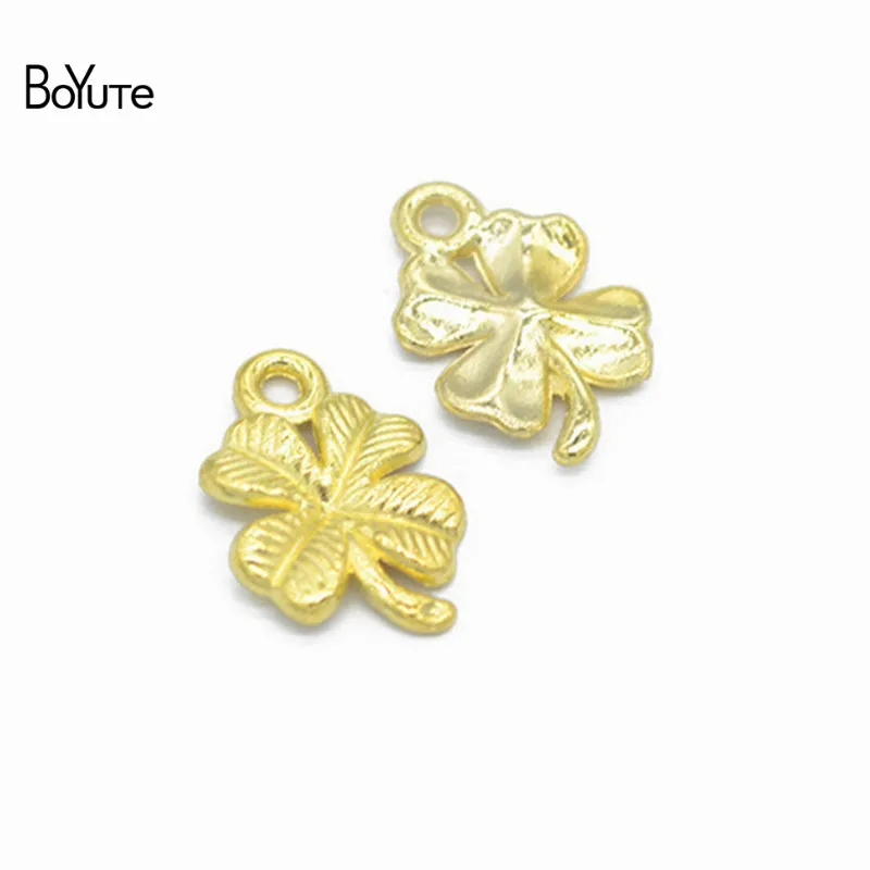 BoYuTe (100 Pieces lot) 1711MM 4 Color Metal Zinc Alloy Lucky Clover Charms for Jewelry Making Accessories (5)