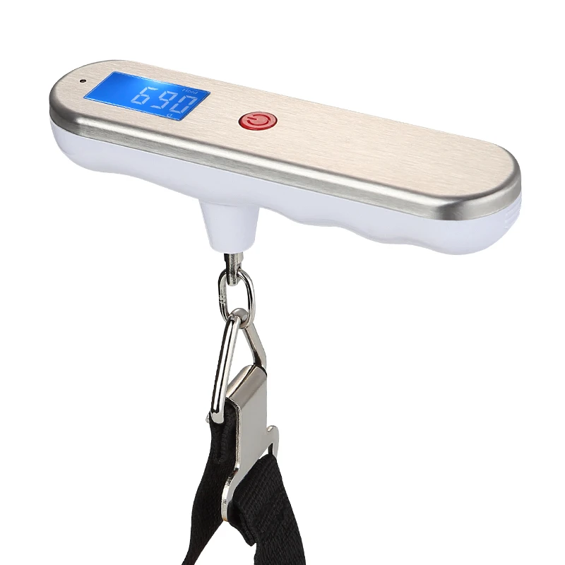 

1Pcs 50KG/110lbs 10g Mini Digital Luggage Scale Hanging Scale Backlight LCD Display With Hook / Strong Straps Easy To Carry