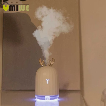 

Xmas Deer Humidifier Diffuser Cool Mist Humidifier Diffuser with 7 Color Led Light USB Moisture Sprayer for Home Office Car Use