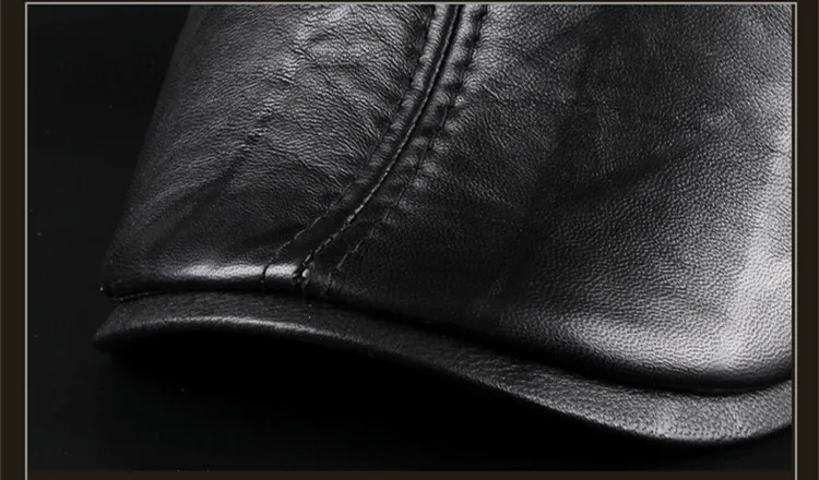 Boolawdee модные из натуральной овечьей кожи козырек Hat взрослых Унисекс Мужская и женская повседневная шапка в полоску черный фиолетовый L, XL, XXL M771