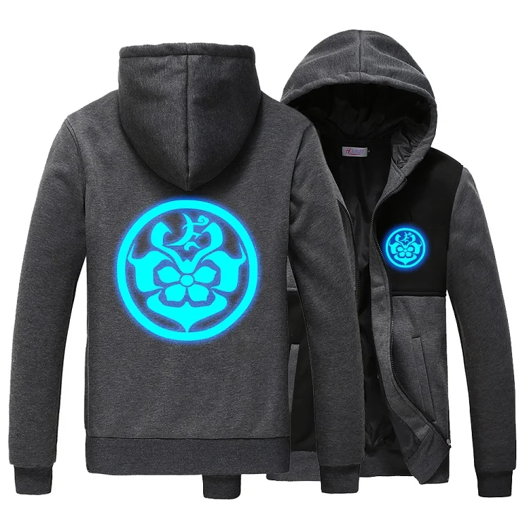 

High-Q Unisex Touken Ranbu Tsurumaru Kuninaga luminous Hooded Hoodie KATSUGEKI Noctilucent Cardigan Splicingjacket hoodie