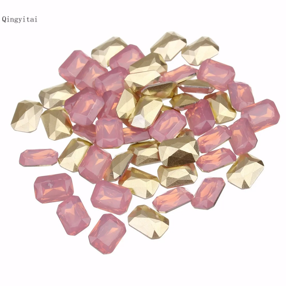 50PCS/Lot Long octagonal resin tip bottom patch Protein plated flat non-porous diy jewelry accessories LS207 | Украшения и