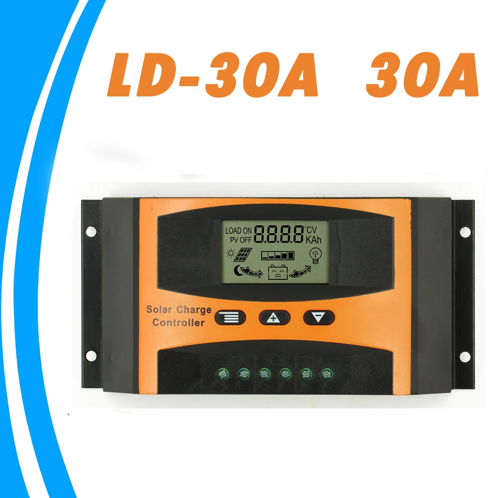 Anself 30A 12V 24V LCD-Solar-Laderegler-Panel Batterieregler Auto-Schalter R2K5 