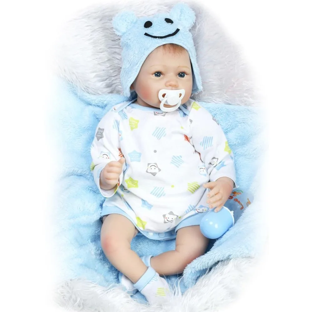 

NPK Doll 55cm Reborn Baby Doll Toys Cloth Body Soft Silicone Vinyl Baby Boy Doll Non-toxic Toy Handmade Lifelike Newborn Dolls