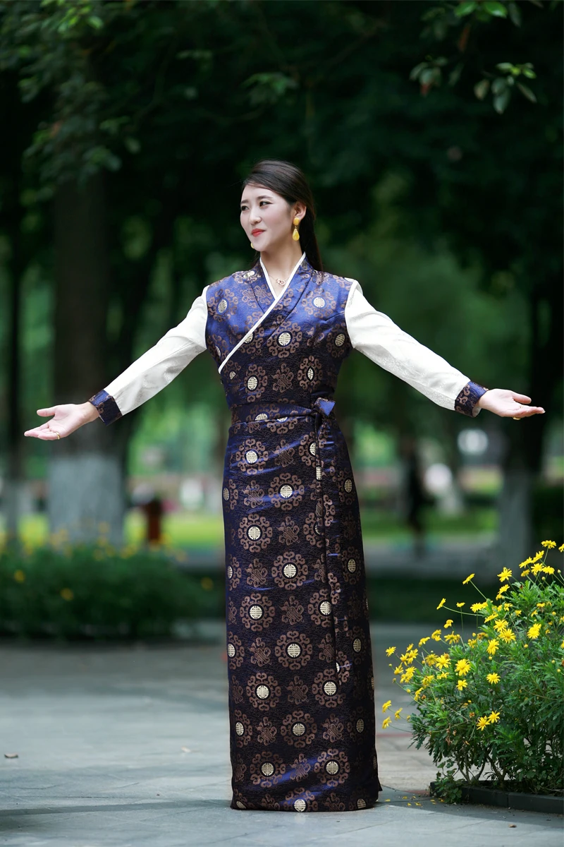 Mens Mongolia Minority Group People Modern Tibet People Dress Costume Robe Zsell