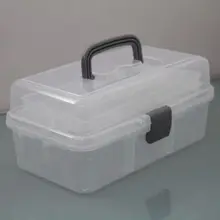 1 шт. большая коробка для хранения, прозрачная коробка для инструментов, коробка для игрушек, чехол для инструмента с цветным покрытием, коробка для косметических инструментов