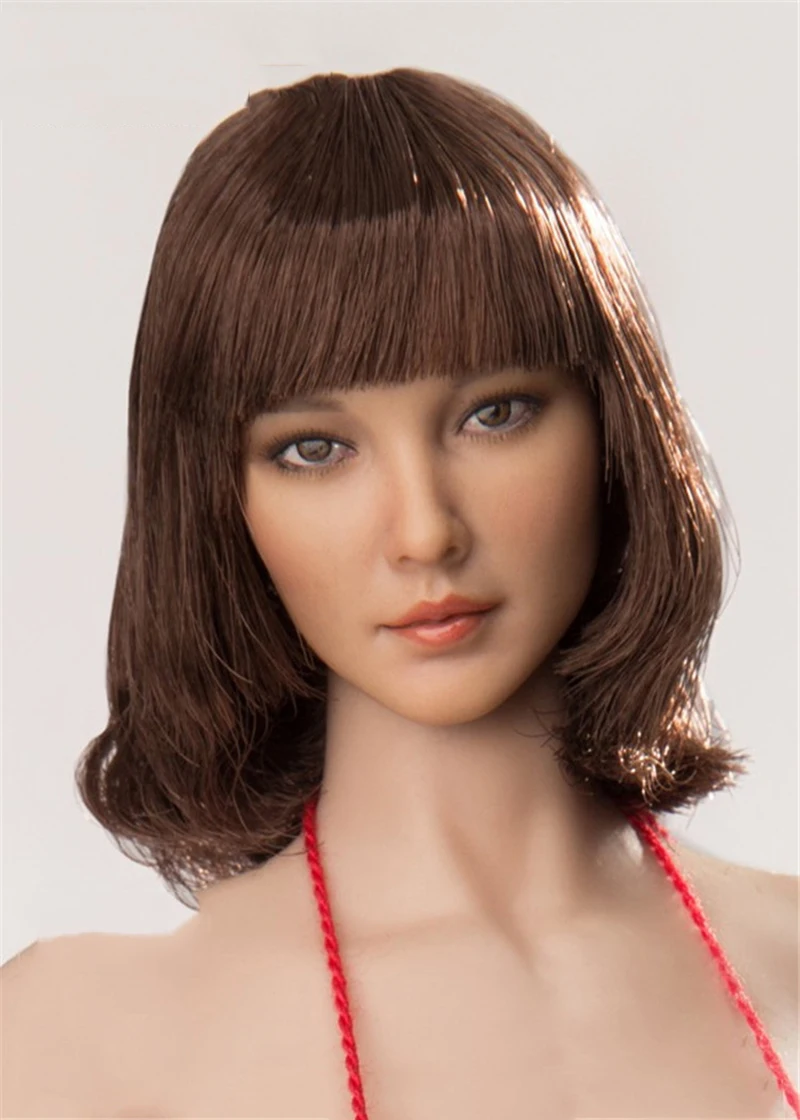 Стили CT008 A/B/C/D 1:6 Красивая Азия голова Лепка резные Кудри волосы для 12 дюймов Phicen