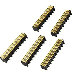 

5 Pcs 9 Position Screw Barrier Terminal Block 300V 30A w Covered