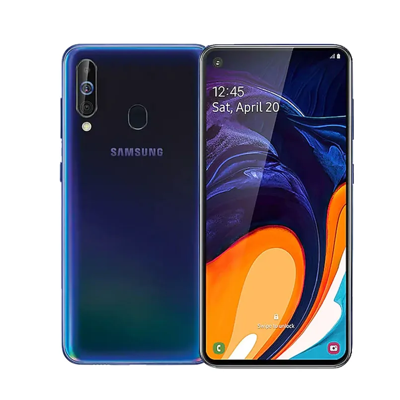 Смартфоны samsung Galaxy A60, 6,3 дюймов, FHD+ Snapdragon 675, четыре ядра, 6 ГБ, 128 ГБ, Android 9,0, тройная задняя камера, NFC, мобильный телефон - Цвет: Черный