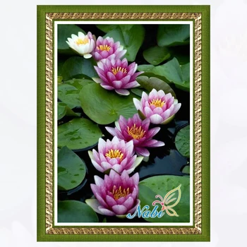 

flower Lotus Modular dmc rhinestone 269HH - Square diamond mosaic painting Diamond embroidery cross stitch