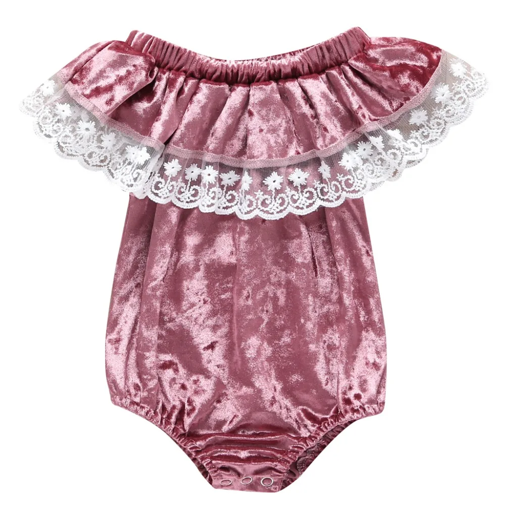 

Newborn baby girl romper pink lace Sleeveless bodysuit one piece baby girl clothes jumpsuit Infant toddler outfits for summer