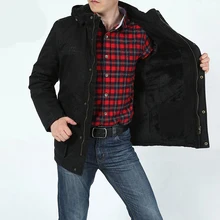 Зимняя парка, Мужская армейская куртка, повседневная куртка средней длины с несколькими карманами, мужская зимняя куртка, Мужская Толстая теплая ветровка с капюшоном и воротником