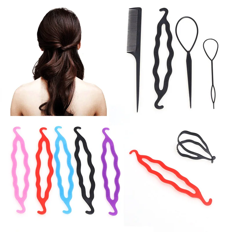 

Hair Twist Styling Clip Stick Bun Donut Maker Braid Tool Set Hair Jewelry 5 Colors Available