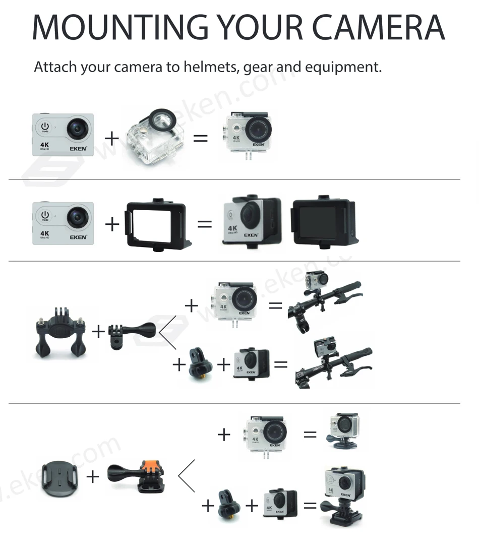 Оригинальная Экшн-камера eken H9/H9R Ultra HD 4 K/30fps, WiFi, 2,0 дюйма, 170D, водонепроницаемая, для подводной съемки, на шлем, Vedio go Sport pro Came