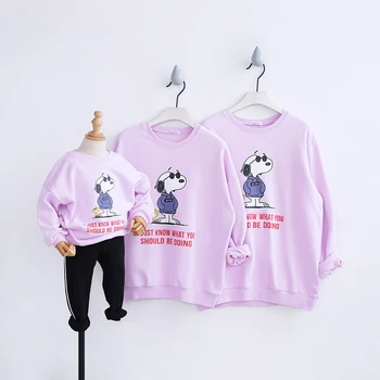 

HT2201 Spring Autumn Cartoon Sweatshirt Clothes Mother Daughter Father son Costume Kids Baby Outwear Family Matching Outfits