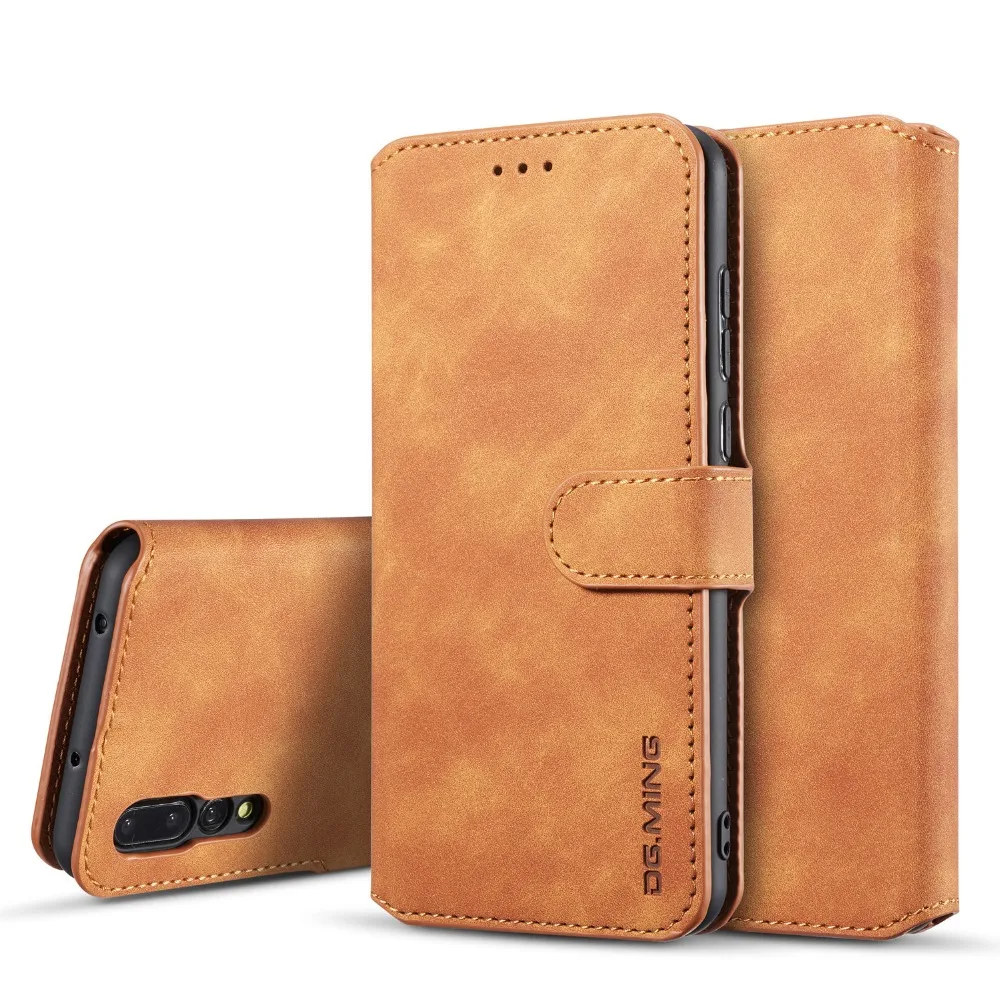 

DGMING Magnetic Flip Retro Oil Side Leather Case For Huawei P20 P30 Pro Wallet 3 Card Slots Case For P20 P30 Lite Nova 3e 4e