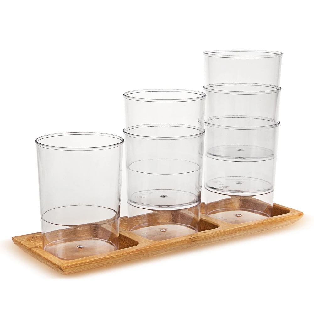 Акция-вечерние поставщики, доступная пластмассовая столовая посуда, 45*50 мм/60 мл прозрачная миниатюрная, десертная чашка, 20/упаковка