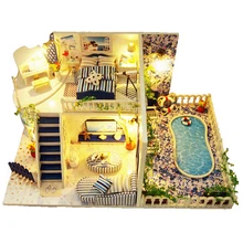 Кукольные домики Diy деревянная мебель Miniatura ручной работы кукольный дом Миниатюрный 3D кукольный домик игрушки для детей взрослые Рождественский подарок