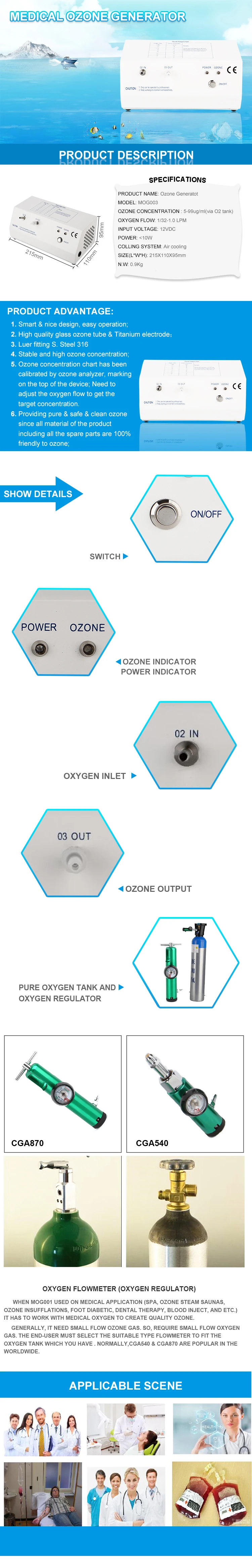 Высокое качество озонатор/генератор озона MOG003 используется на медицинское озона