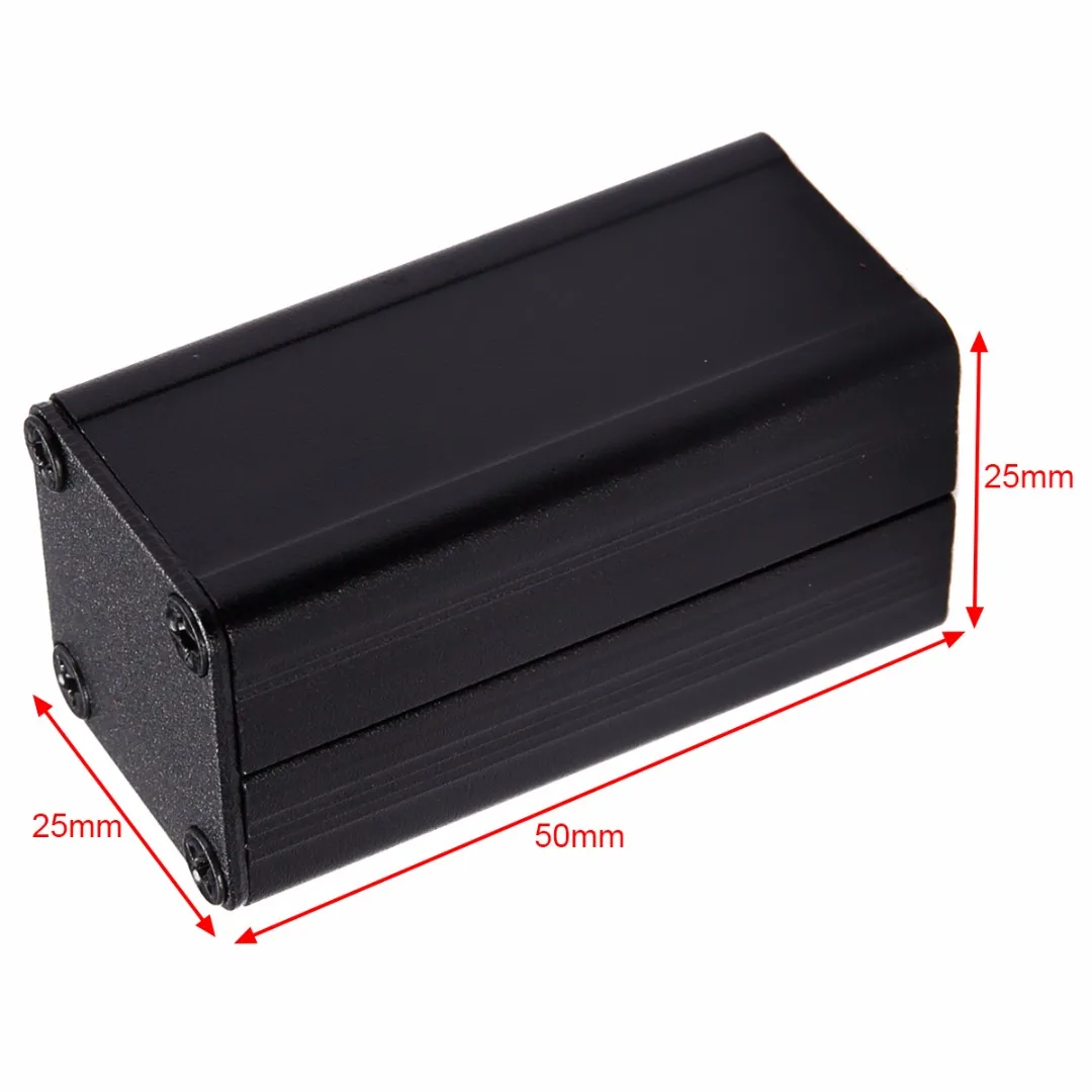 Caja de aluminio extruido proyecto electrónico recinto negro caso PCB DIY50*25*25mm 