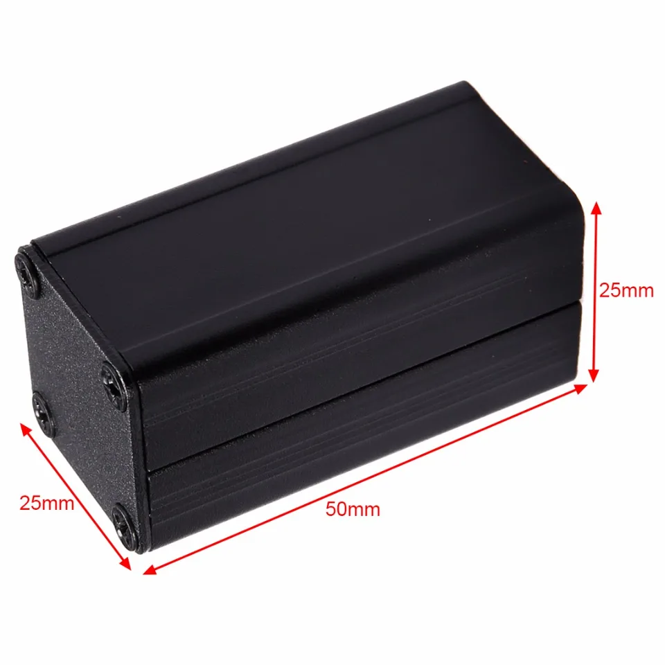 Extruded Aluminum Box Black Enclosure Electronic Project PCB DIY 50*25*25mm US