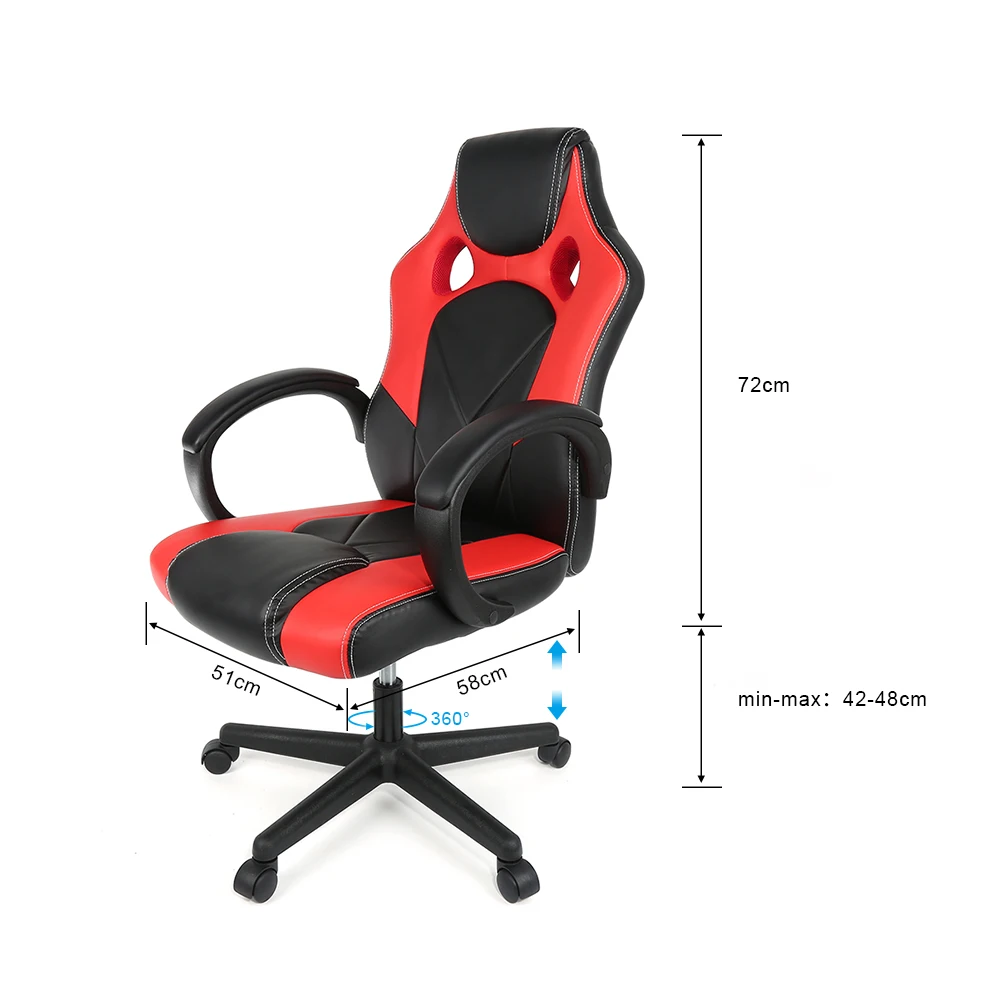  High Quality Adjustable Swivel Home Office Chair Ergonomic High-Back Faux Leather Gaming Chair Recl