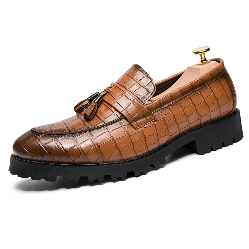 fashion snake skin platform men shoes patent leather luxury brand tassel wedding dress foowear fish brogue oxford shoes for men (69)