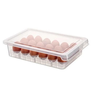 

1PC Grid Egg Box Organizer Kitchen Case Refrigerator Storage Box Crisper Fridge Container Storage Box Plastic Box Home Organizer