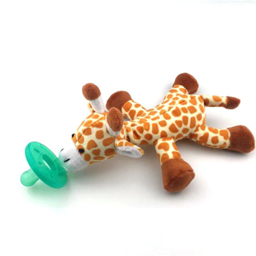 

1PC Soft Baby Pacifier Toy Cute Cartoon Animal Baby Plush Pacifier Rattle