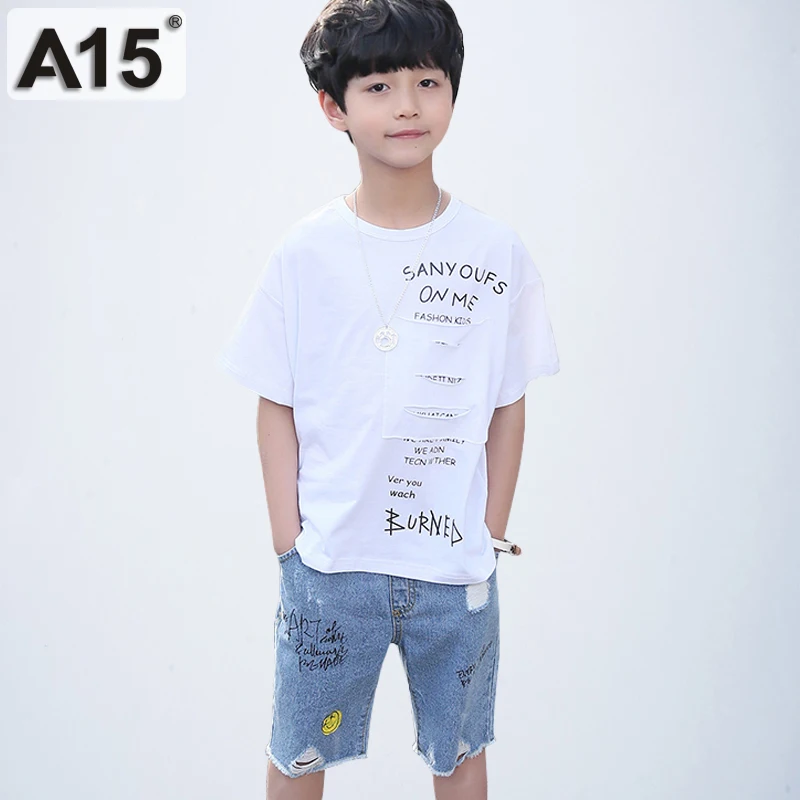 

A15 2019 Summer Boutique Kids Clothing Children's Clothing for Boys Tracksuits Set Cute Toddler Summer Clothes Size 8 11 12 Year