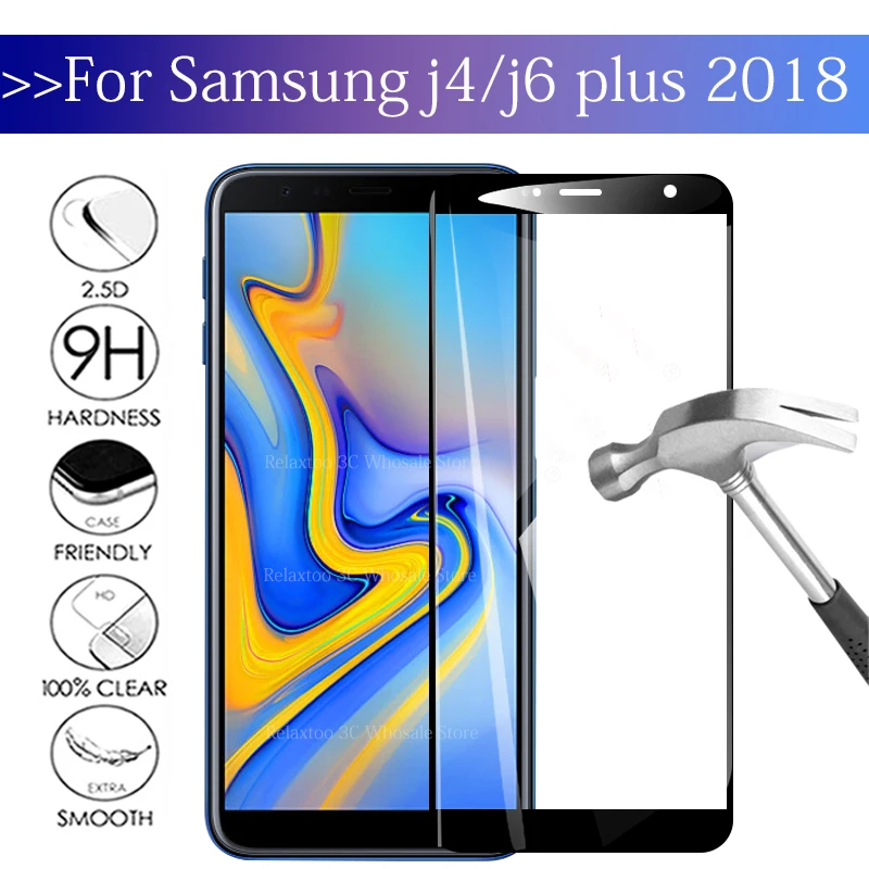 Для samsung j4 защитное стекло на galaxy j6 plus 2018 закаленное sumsung j 4 6 j6plus j4plus пленка 9 H