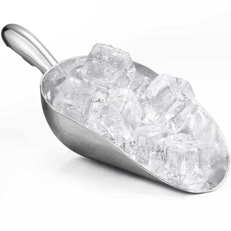 Bar Ice Scoop Cast Aluminum Scoop for Coffee Dry Goods Candy Spice Contoured Handle Kitchen Accessories Leeseph
