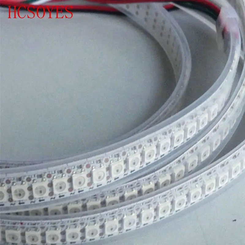 DC5V 1 м WS2812B RGB полоса 30/60/144 led/M пикселей водонепроницаемый черный/белый PCB 5050 SMD