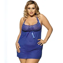 Синий негабаритный 5XL сексуальное нижнее белье западные женские кружевные экзотические сексуальная пижама распродажа babydolls кружевные сорочки Детские куклы 1109