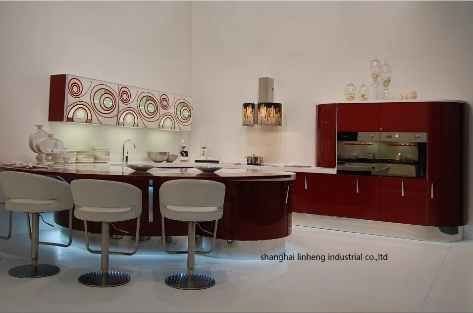 High gloss/lacquer kitchen cabinet mordern(LH-LA045) | Обустройство дома