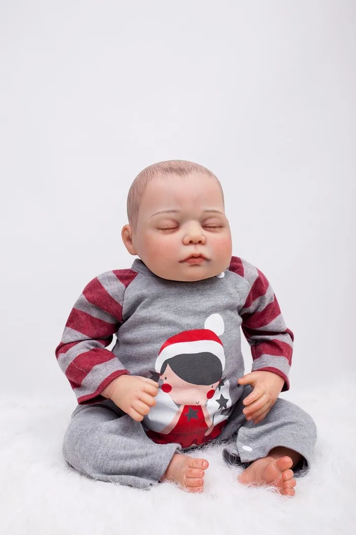 20 "мягкий силиконовый Reborn Baby Doll игрушки реальные touch детские-Reborn куклы новорожденных с головой медведя Boneca Brinquedos Kawaii подарок на день