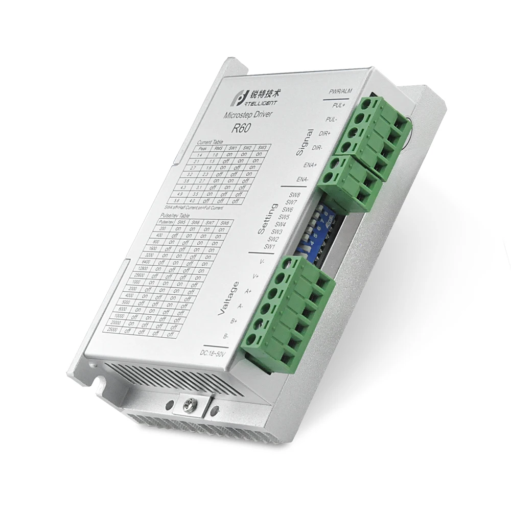 Rtelligent R60 цифровой NEMA 23 24 шаговый двигатель драйвер контроллер 50VDC 5.6A для CNC