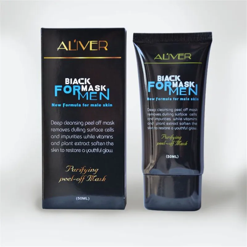 ALIVER Men Blackhead Remover Black Mask Purifying Peel Off Face Mask