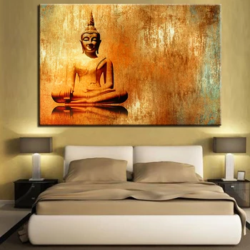 

Canvas HD Prints Pictures Wall Art For Living Room Home Decor 1 Piece/Pcs Abstract Zen Buddha Painting Buddhism Poster Framework
