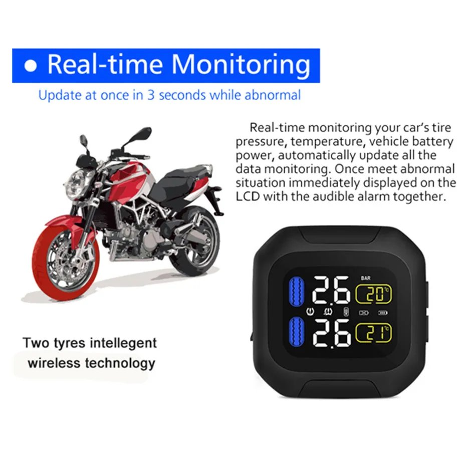 CAREUD M3 беспроводной мотоцикл TPMS система контроля давления в шинах моторная шина